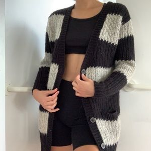 Oversized striped cardigan
